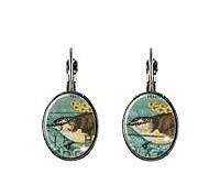 Yellow-Tailed Thornbill Bird Australian Postage Stamps Earrings 
